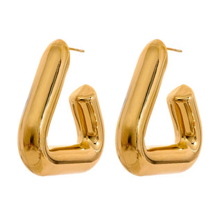 Gold plated sassy triangle earrings