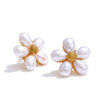White Flower earings