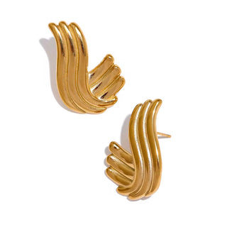Feather 14k earrings