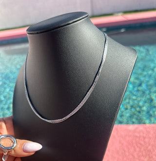 Silver 4 thin layer necklace