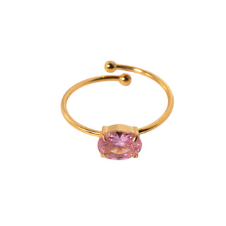 Pink bling gold ring