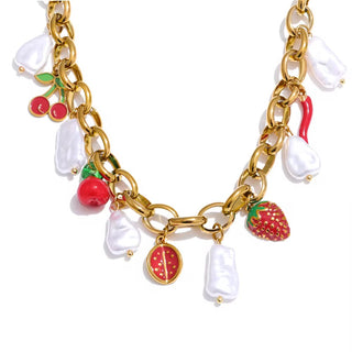 Fruity Couture gold charmed necklace