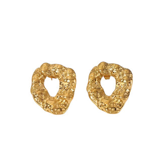 Bold gold earrings
