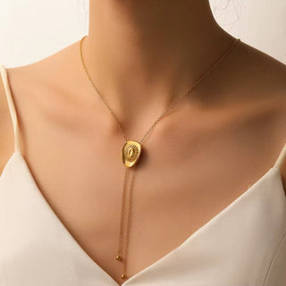 Cowgirl, gold plated necklace