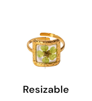 Bridgerton green flower ring