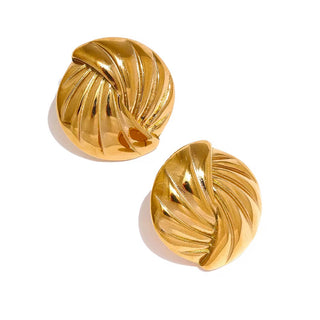 Geometrical round 14K earrings