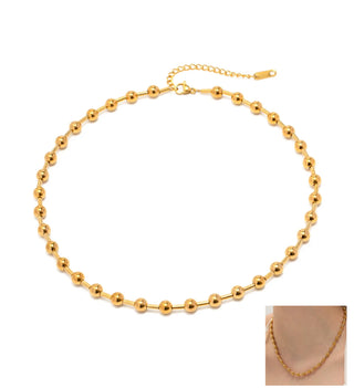 Beed necklace 18k gold plated