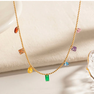 Rainbow 18K necklace