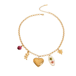 Flowery love charm necklace