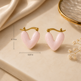 Étoile Heart white Earrings
