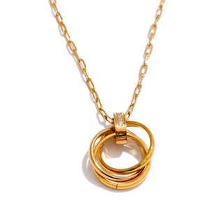 Gold statement necklace (dime size)