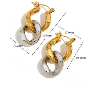 Gold and silver drip earrings