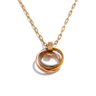 Trio color statement necklace "dime size"