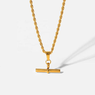 T bar necklace gold plated