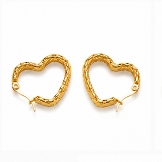 18k Gold plated Geometric heart 1inch