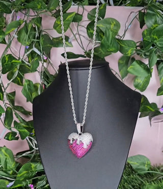 Drip heart pendant necklace