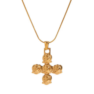 Rose cross necklace