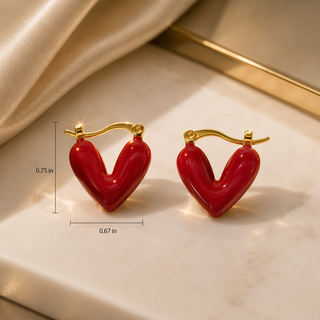 Étoile Heart red Earrings
