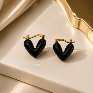 Étoile Heart red Earrings black