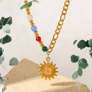 Opal Sun stone 18k gold plated