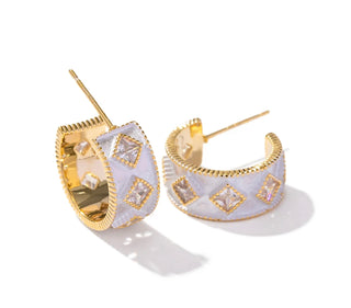 Luxury small 18K real gold plated earrings