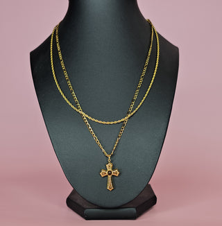 Double cross necklace